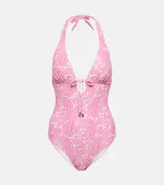 [Heidi Klein] Heidi Klein Ischia printed halterneck swimsuit AU 16 pink