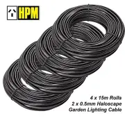 HPM 12V 0.5mm² Standard Duty Garden Lighting Cable - 4 x 15M Lengths - 60 Metres