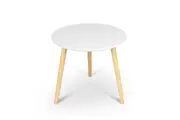 Aura Round Wood Coffee Table White Side Table Bedside Tables Lamp Wooden Top