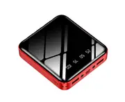 S31 Mini 10000mAh Comes with 4-wire Mobile Phone Power Bank, Creative Mirror Fast Charging Mobile Power Bank with Lighting