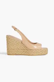 STUART WEITZMAN ISLAND PEEPTOE ESPADRILLE WEDGE NATURAL SZ 41.5 (11) NIB msrp...