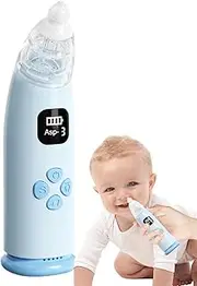 Baby Nasal Aspirator | 3 Suction Baby Nose Aspirator - Mucus Removal Device with Soothing Light and Music, 3 Tips, Rechargeable Nasal Cleaner