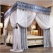 Anti-Mosquito Net,360° Effective Against Mosquito Bites Shading Bed Curtain Mosquito Nets Mosquito Net One-Piece Home Use Shade Bar Floor Standing Three-Door Bed Curtain,F,180