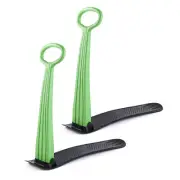 Slippery Racer Kids Foldable Downhill Winter Scooter Snow Sled, Green (2 Pack)