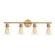 AFX Lighting Amanda 4 Light Vanity, Satin Brass/Clear - AMDV3310MBSB