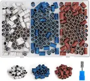 Nail Drill Bits Sanding Bands, 80#150#240 Grit, 210 Pcs Set for Acrylic Gel Nails