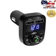 New Bluetooth FM Transmitter Wireless Music Adapter Hands-Free Calling Car Kit