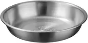 Lurrose Stainless Steel Bowl Flat Rim Flat Base Mixing Bowl Wide Metal Prep Bowls Fruit Portion Bowl Soup Bowl for Snacks Grain Kitchen Restaurant 20 cm