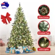 Christabelle 2.7m Pre Lit LED Christmas Tree Decor with Pine Cone Decorations