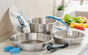 【NEOFLAM】Cookvision SUS304 不鏽鋼 鍋具 8件組 鍋具組 平底鍋 湯鍋 炒鍋 拆卸把手 廚具