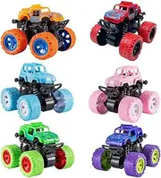 6 Pack Monster Truck Toys - Friction Powered Toy Cars Push and Go Vehicles for Boys Girls Toddler Aged 3 4 5 Year Old Present for Kids Birthday Easter Christmas