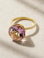 [Ileana Makri] Ileana Makri - Solitaire Crown 18-karat Gold, Amethyst And Diamond Ring - 6 6 Gold