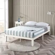 Zinus Moiz White Timber Wood Bed Frame