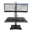 Victor Technology Manual Dual Monitor Standing Desk Adjustable Height Open Back