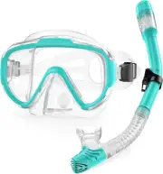 Annuoyi Swim Goggles,Snorkel Panoramic View Snorkel Set ，Anti-Fog Anti-Uv Mir...