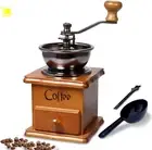 Emapoy Coffee Grinder, Manual Coffee Grinder, Mini Vintage Wooden Coffee Bean Gr