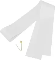 [WRITWAA] 1Pc White Blank Satin Sashes Plain Sashes, Decorative Diy Sash, Paintable Cloth Sash for Pageants Senior Sash 2023 White Sash for Beauty Pageant, White