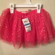 Pink Sparkly Fancy Hearts & Stars Tutu Skirt - 24m - New with Tags