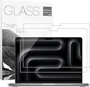 2Pack 9H Hardness Tempered Glass Screen Protector for MacBook Pro 14.2'' (M1/M2 2016-2022/M3 2023)/ MacBook Air 14.2 inch (M1 2018-2021), Bubble Free, Ultra Thin HD Transparency, Anti Scratch