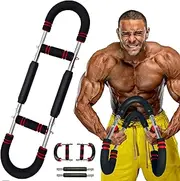 Latest-Gen Twister Arm Trainer, Adjustable Power Spring Workout Bar, Perfect Forearm Triceps Chest Exerciser Strengthener, Detachable Portable Home Fitness Equipment for Enhancing Upper Body Muscle