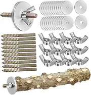 Toyvian 12 Sets Bird Perch Stand Screws for Birdcage Durable Fitting Screws with Washers for Quick Setup Stable Support for Bird Perches and Accessories