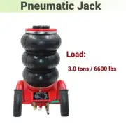 3 Ton Three Bag Pneumatic Jack 6600 lbs Fast Lifting Rubber Long-Pole Handle