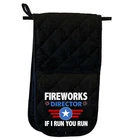 Fireworks Director If I Run You Run Mitt Kitchen Glove Mitts Double Oven Gloves