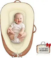 Baby Lounger - Infant Lounger for Newborn 0-24 Months, Pure Cotton Breathable Baby Nest Lounger Cover, Newborn Essentials for Baby Boys & Girls, Portable Baby Lounging for Home and Travel