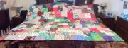 COUNTRY COTTAGE CHRISTMAS HOLIDAY FULL SIZE ASSORTED PATCHWORK QUILT - NEW