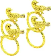 OSALADI Bird Shaped Napkin Buckles 4 Pack Metal Napkin Rings Decorative Dining Table Ornaments
