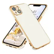 Compatible with iPhone 13 Case, Slim Luxury Electroplated Bumper C962-White