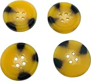 20pcs Large Black Buttons 1 Inch 25mm Resin Buttons for DIY Sewing Tailor Crafts Coats Clothes (Beige) ET421