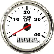 PMGMZPGPMA 8K Boat Tachometer Marine Tacho Meter Gauge LCD Hourmeter 12V/24V 8000 RPM 85mm Car 12v Hour Meter Automobile Tachometer(4000 RPM WS)