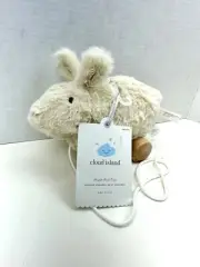 Cloud Island Plush Bubby Rabbit Pull Toy Wheels Pull String Super Soft NEW