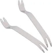 Mipcase 2pcs Stainless Steel Pry Board Car Detailing Kit Valve Stem Removal Tool Nail Polish Remover Fastener Removal Tool Clamp Valve Stem Tool Slag Remover Point Cuticle Remover Silver