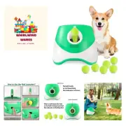 Dog Ball Thrower Launcher, Automatic Ball Launcher with 6 Mini Tennis Balls, ...