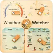 Weather Board | Wood Weather Watch,Educational Wooden Weatherboard for Kids Perfect Climate Teaching Toy Station for Kids