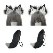 Plush Wolf Tail and Headhoop for Cosplay Halloween Party Costume for Women