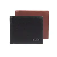 在飛比找蝦皮商城優惠-【ELLE HOMME】側翻3面2窗格ELLE精緻牛皮短夾/