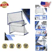 High-Elastic Soccer Goals for Backyard - 5x3 Ft with Ground Spikes & Carry Bag