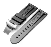 Black Watch Band Silicone Rubber Watch Band Replacement For Panerai Strap Tools Steel Buckle