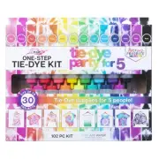 One-Step Tie-Dye Kit Party for 5, 15 Rainbow Colors for Fabric