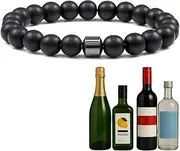 [TACBSP] Glame Anti Alcohol Bracelet for Men Women Stop Drinking Alcohol Manifestation Hematite Adjustable Bracelet Set for Men Women Anxiety Stress Relief Gifts