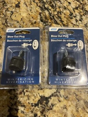 2-Camco 36133 Blow Out Plug Black Plastic