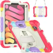 MCC Shockproof iPad mini 6 2021 Strap Rugged Colourful Tough Case Cover Apple mini6 [Colourful+Red]