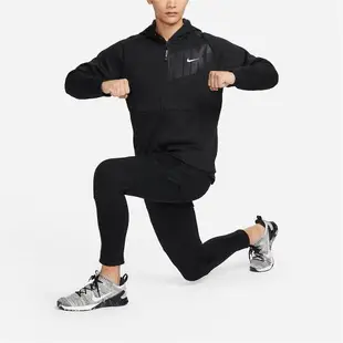 Nike 連帽外套 Pro Therma-FIT 男款 黑 白 保暖 內刷毛 加長後擺 外套 風衣 FN3057-010