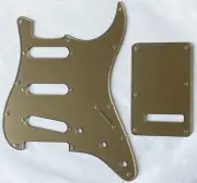 Guitar Pickguard for Fender US Stratocaster Start SSS+Backplate,Acrylic Gold