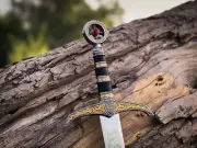 Robin Hood Sword Medieval Knights Templar Sword Longsword With Leather Sheath