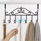 Heavy Duty Metal Over the Door 7 Hook Rack Hanger for Coats Hats Bags Organizer