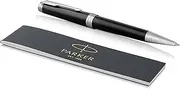 PARKER Premier Ballpoint Pen, Deep Black Lacquer with Chrome Trim, Medium Point Black Ink Refill (1931416)
